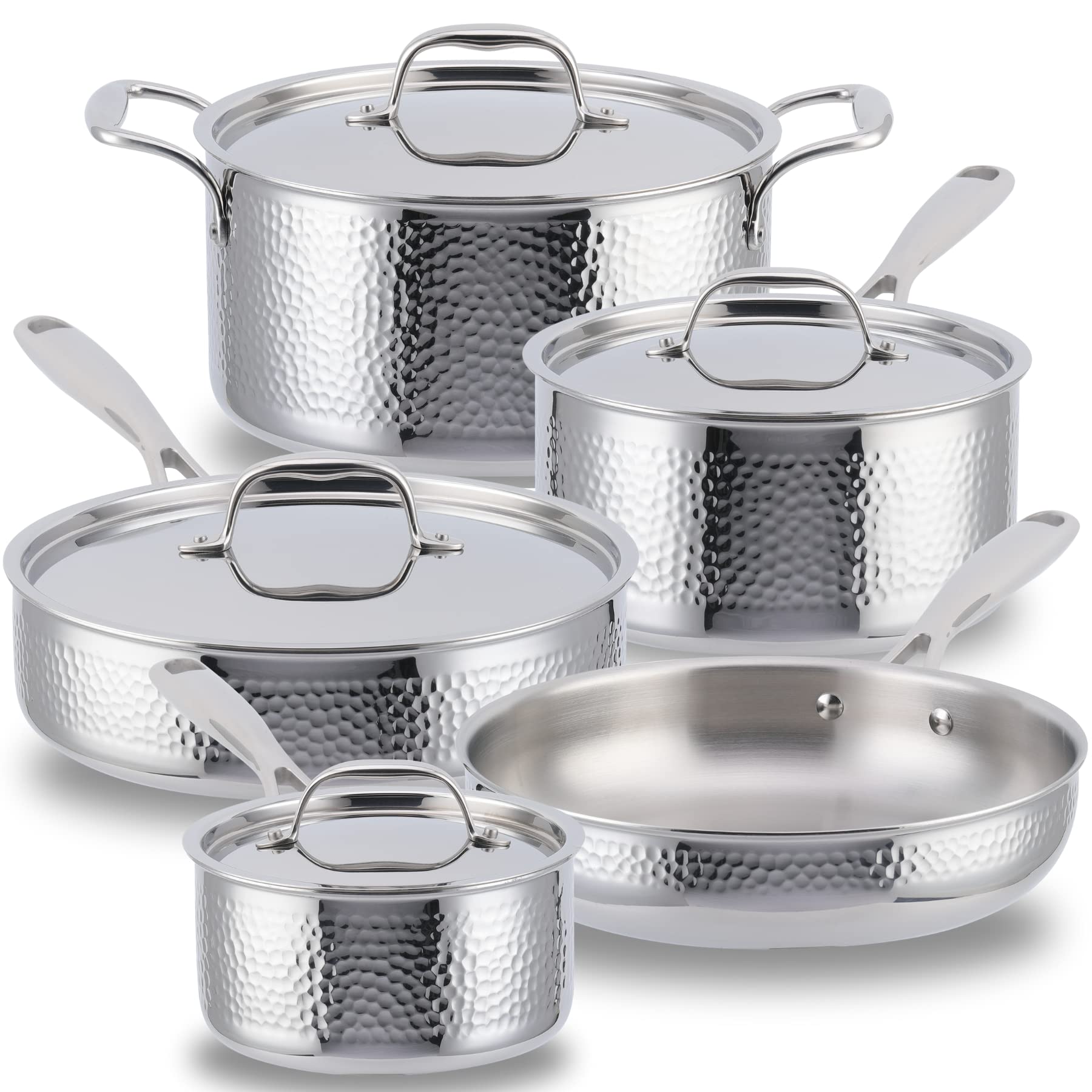 Amazon.com: Premium Stainless Steel 9 Piece Cookware Set (Oven and